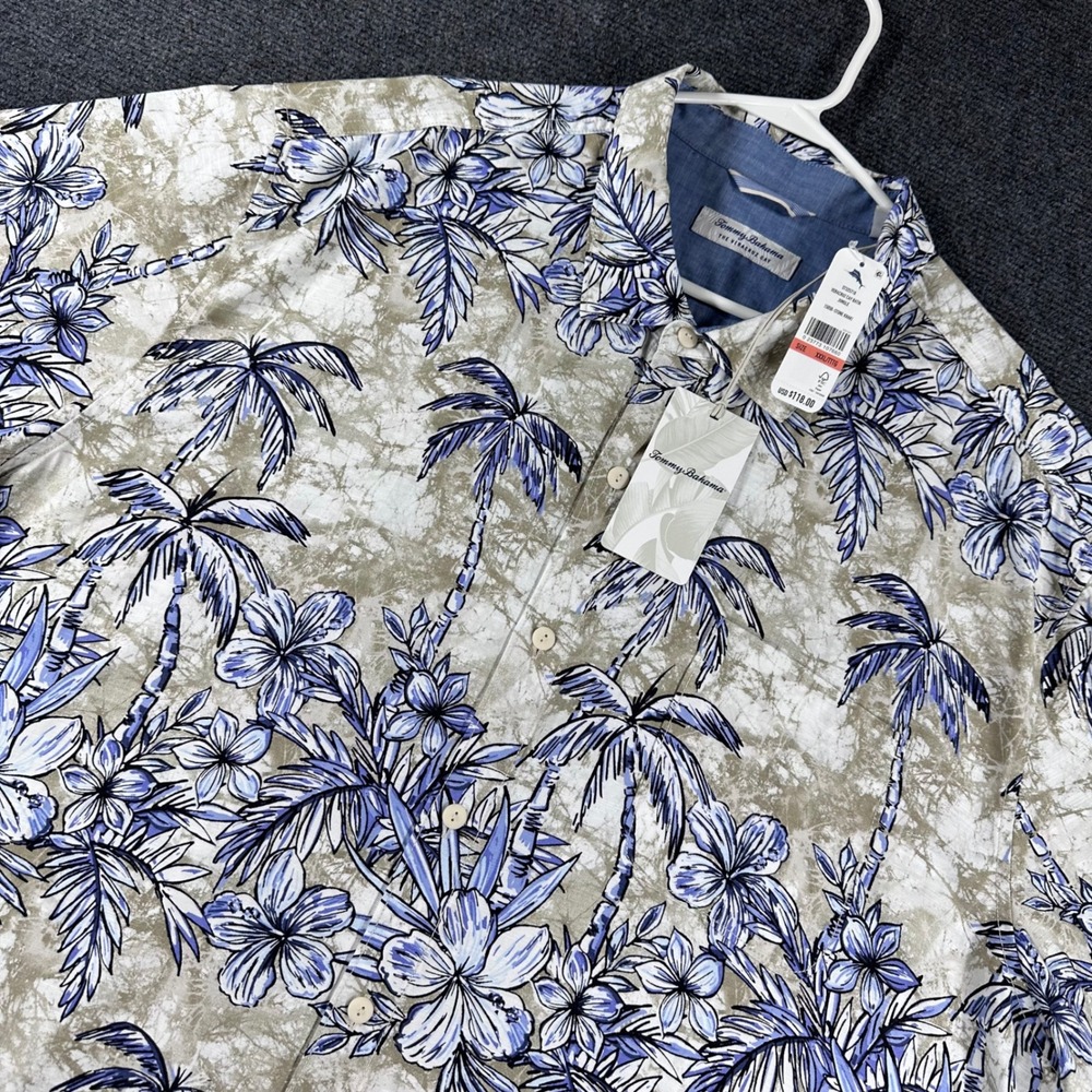 Tommy Bahama Button Down Mens 3XL XXXL Stone Khaki Veracruz Cay Batik Jungle NWT